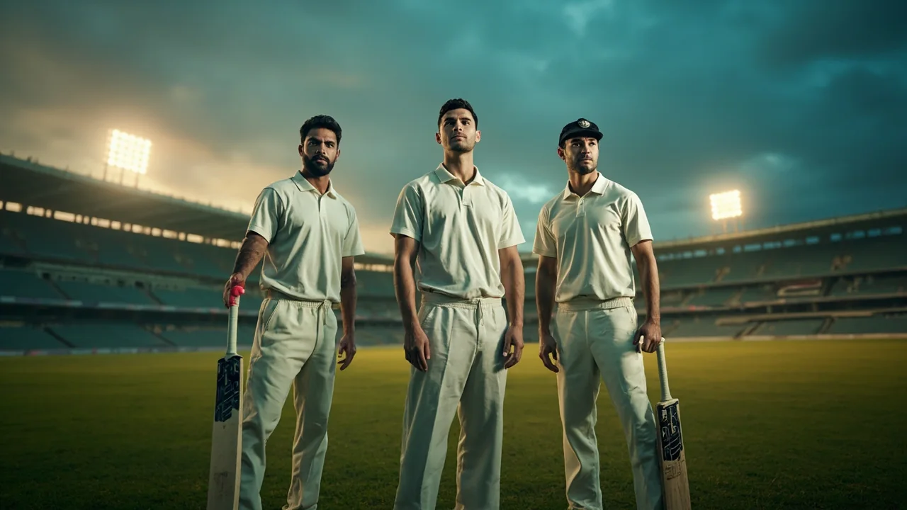 Three captains at the boundary before a season