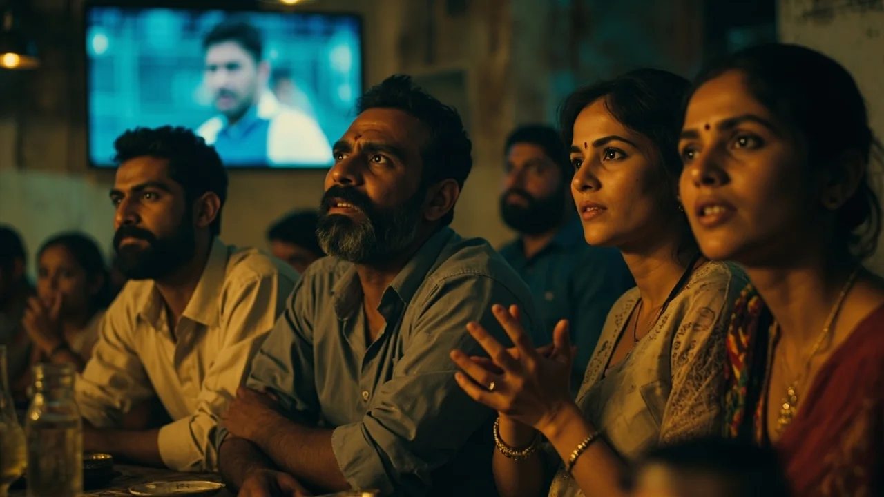 Indian fans watching a final together