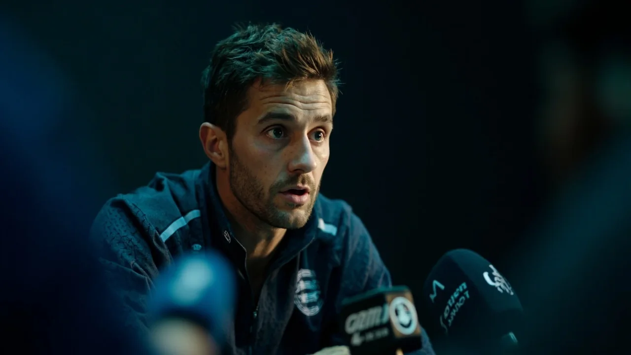 Captain at a post-match presser