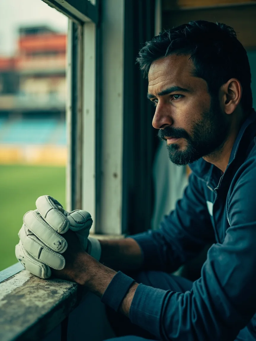 Editorial portrait of a wicketkeeper