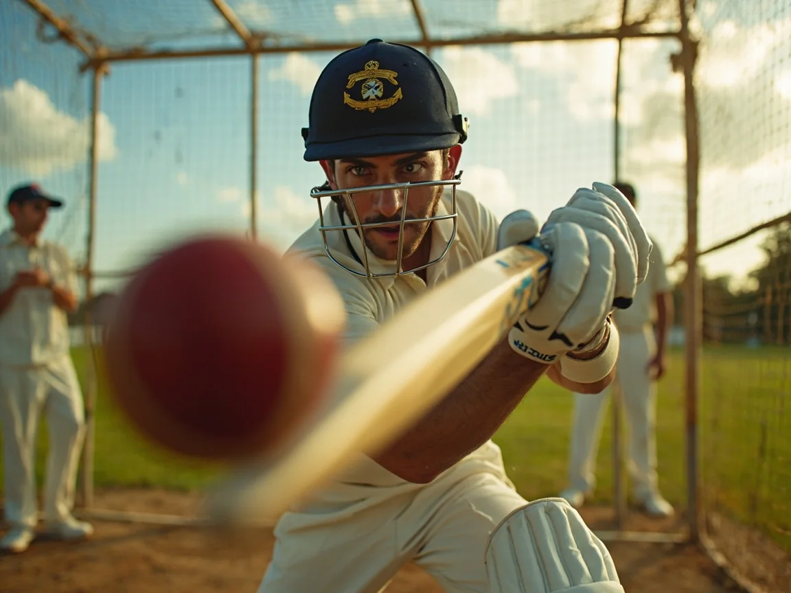 Batter at a nets session